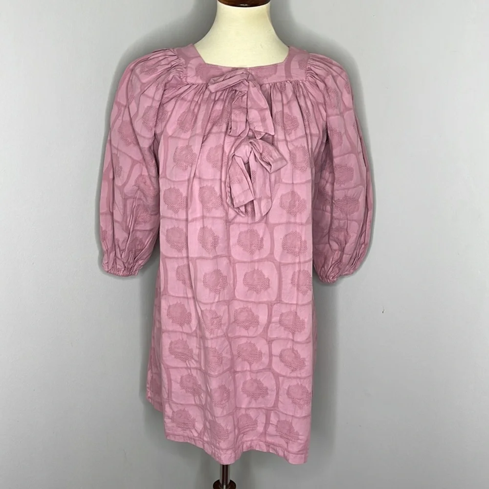 Yellow Pelota Rose Salvia Cotton Dress